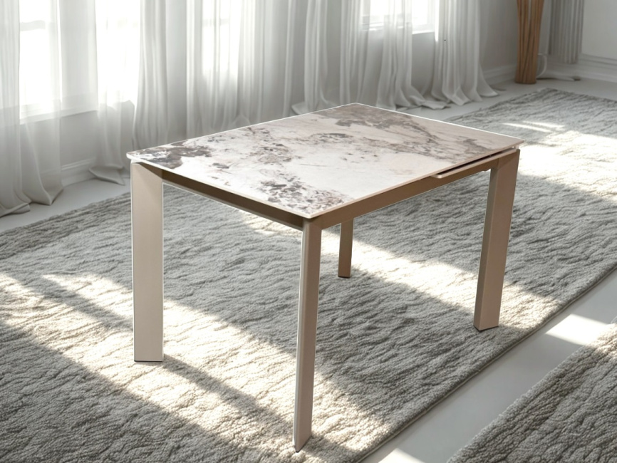 Стол КОРНЕР (CORNER) 120 цвет ПАНДОРА (GLOSS LUXURY PANDORA SOLID CERAMIC) / ТАУПЕ, ®DISAUR фото 5