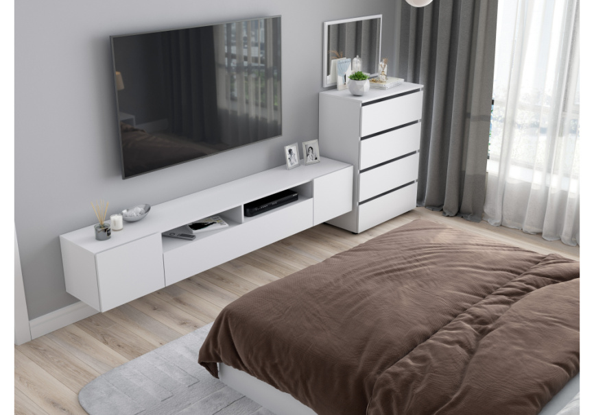 ТВ-тумба Валенсия белый текстурный фото 6