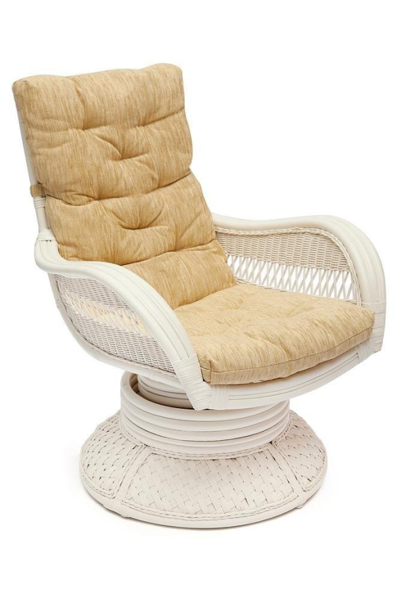 Кресло-качалка Андреа Релакс Медиум/Andrea Relax Medium /с подушкой/ 74х82х100см, белый, ткань рубчи фото 1