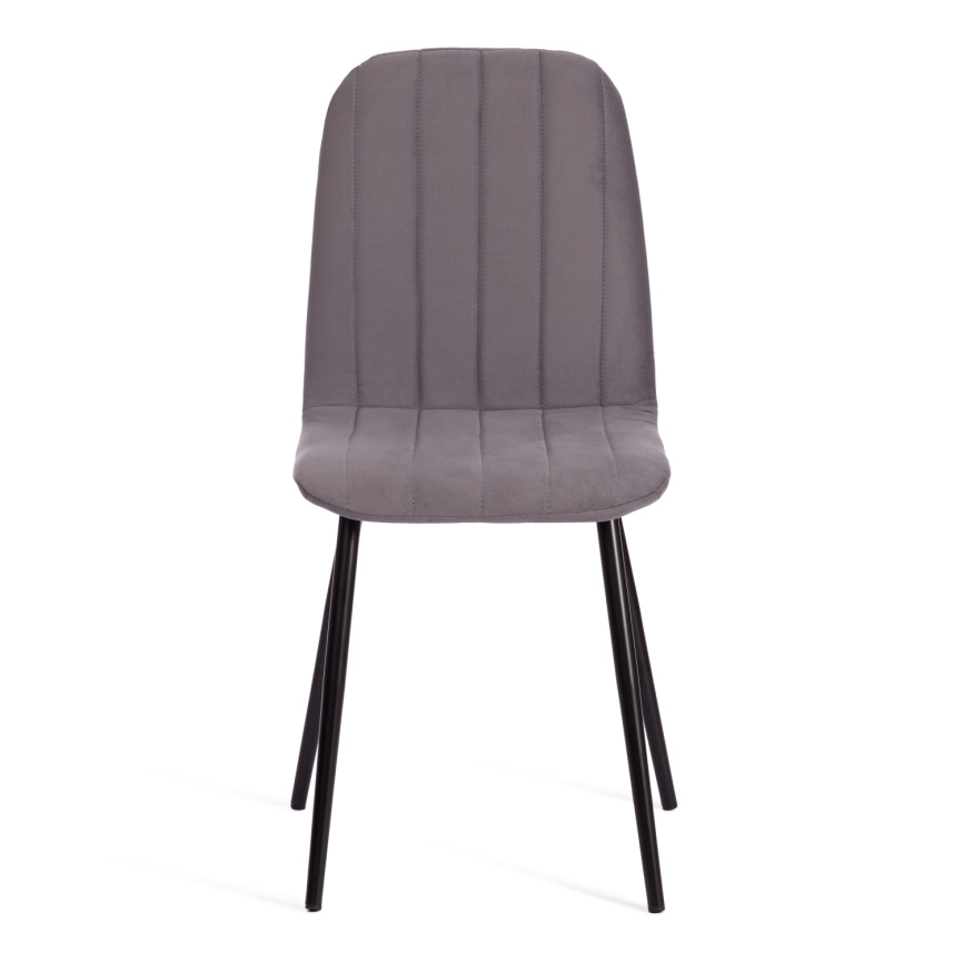 Стул ARC  Велюр/металл , 46 х 52 х 88 см, темно-серый/черный фото 5