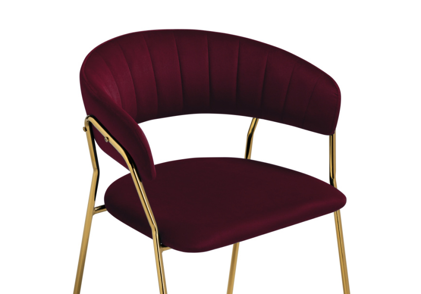Стул на металлокаркасе Kamelia 1 wine red / gold фото 5