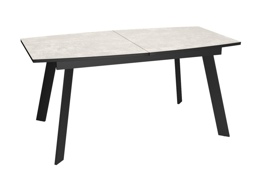 Стол DikLine XL160 хромикс белый/черный / опоры черные фото 1