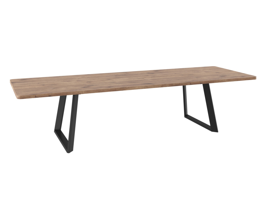 Стол Гранд 230, Дуб Веллингтон, Черный фото 2