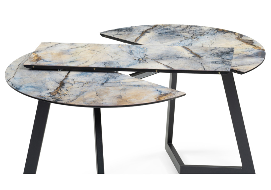 Стол стеклянный Алинг 100(140)х100х76 магеллан / черный фото 8