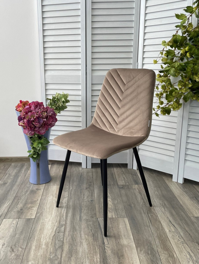 Стул DUKE BLUVEL-40 BEIGE, велюр / черный каркас М-City фото 2