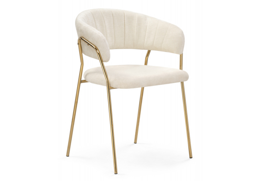 Стул на металлокаркасе Kamelia 1 white fabric / gold фото 1