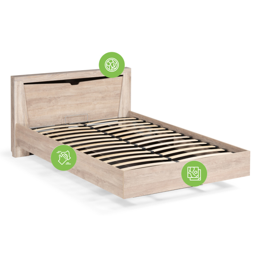 Кровать Магантия 160х200 с ПМ парящая дуб баррик фото 18