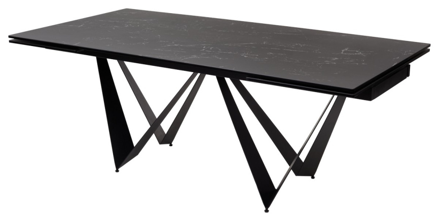 Стол RIETI 200 NERO KL-116 Черный мрамор матовый, итальянская керамика/ черный каркас, ®DISAUR фото 1