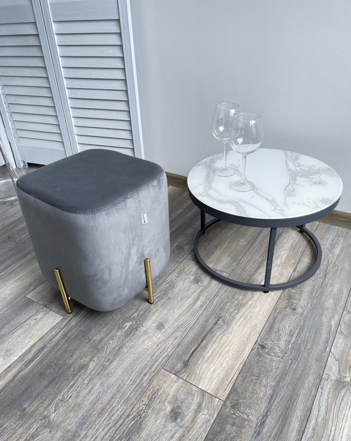Пуф для гостиной ARES BLUVEL-14 GREY / GOLD М-City фото 2