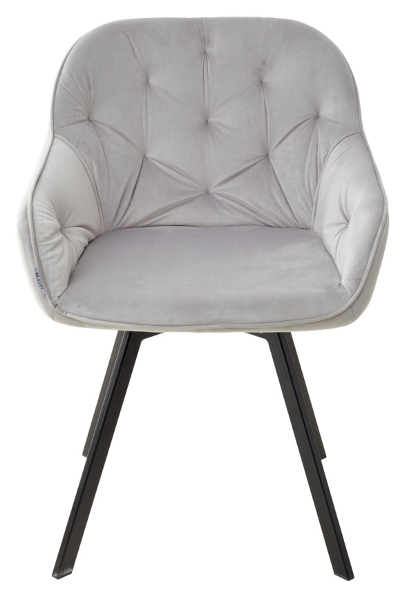 Стул GALE 360 град. поворот. BLUVEL-03 LIGHT GREY, велюр/ черный каркас, М-City фото 3