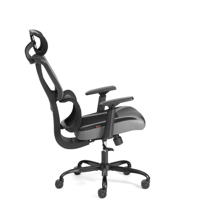 Кресло iCobra ткань / иск. кожа, черный / серый, 70х70х125 см фото 12