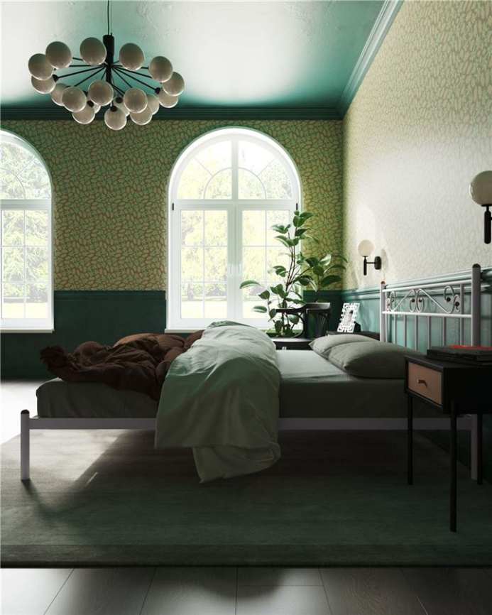 Кровать "Франческа" без изножья (180х200/ноги металл/цвет Белый) фото 3