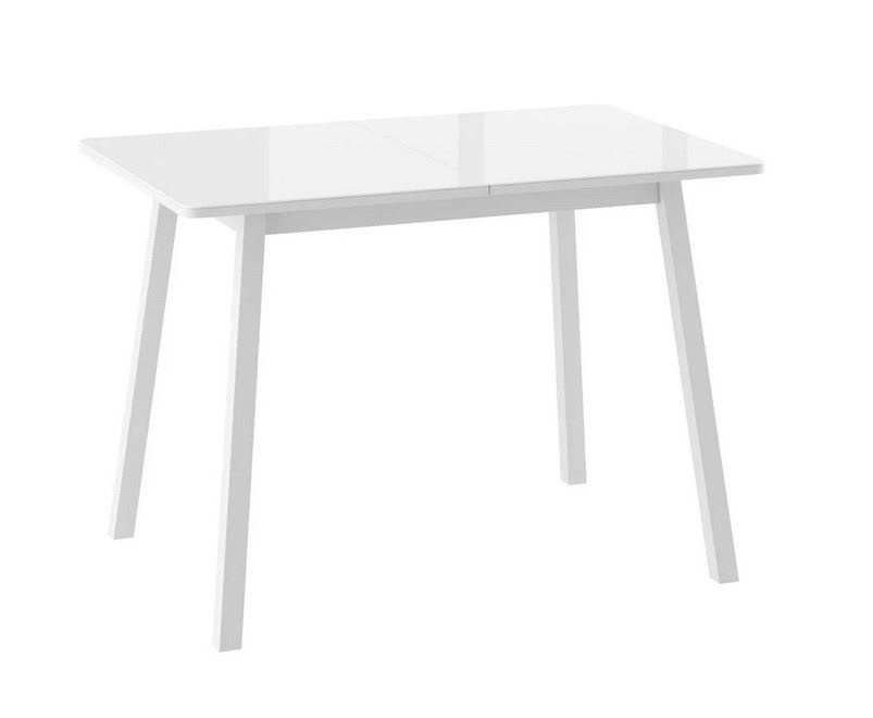 Cтол раздвижной со стеклом ТИРК Радиал-94 (Белый/Белый) 94(126)х64 фото 1