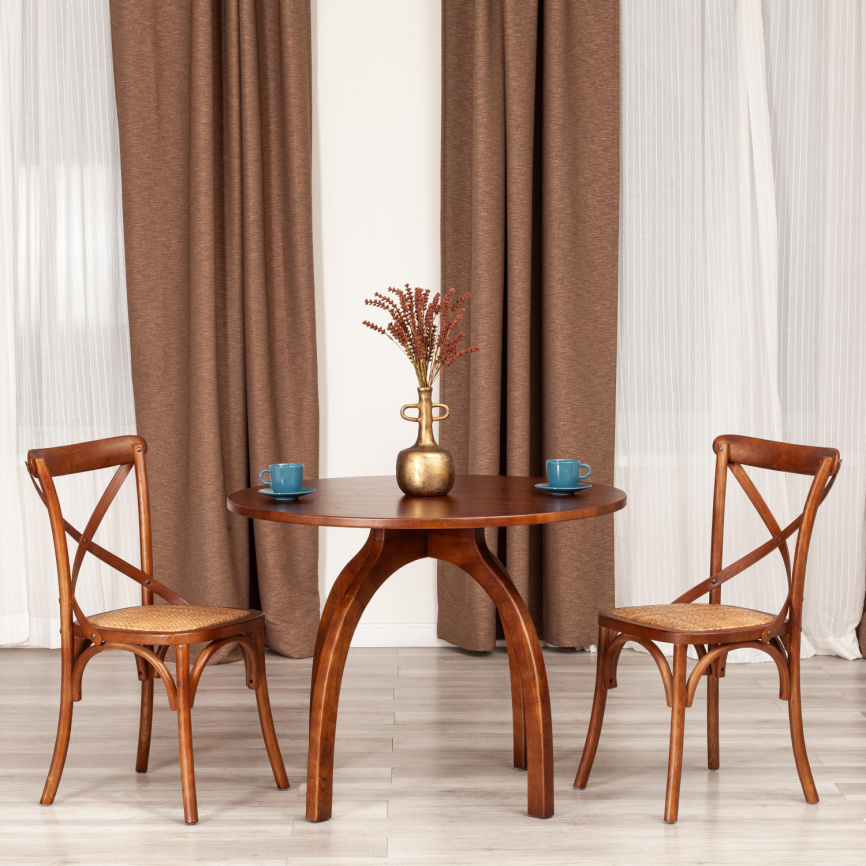Стол THONET (mod.T9108) дерево вяз, 100х75 см, Темный Орех (№5) фото 6
