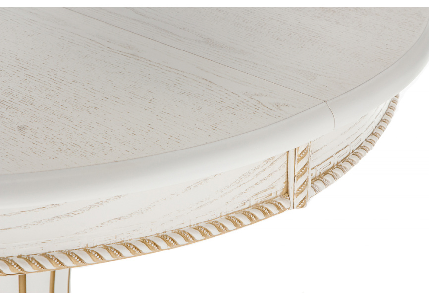 Стол деревянный Павия молочный / золото патина фото 6