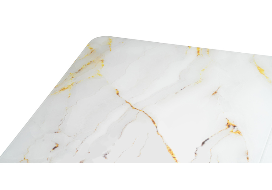 Стол стеклянный Бугун белый / золото фото 10