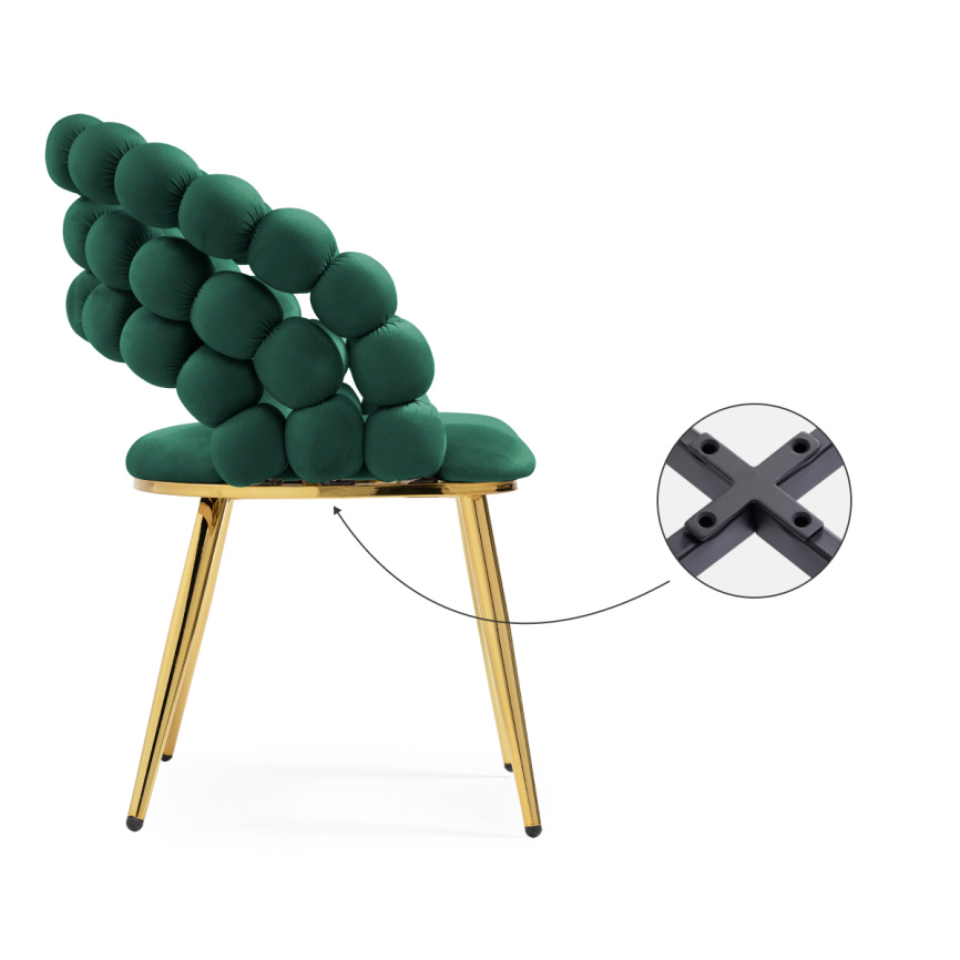 Стул на металлокаркасе Ball green / gold фото 8