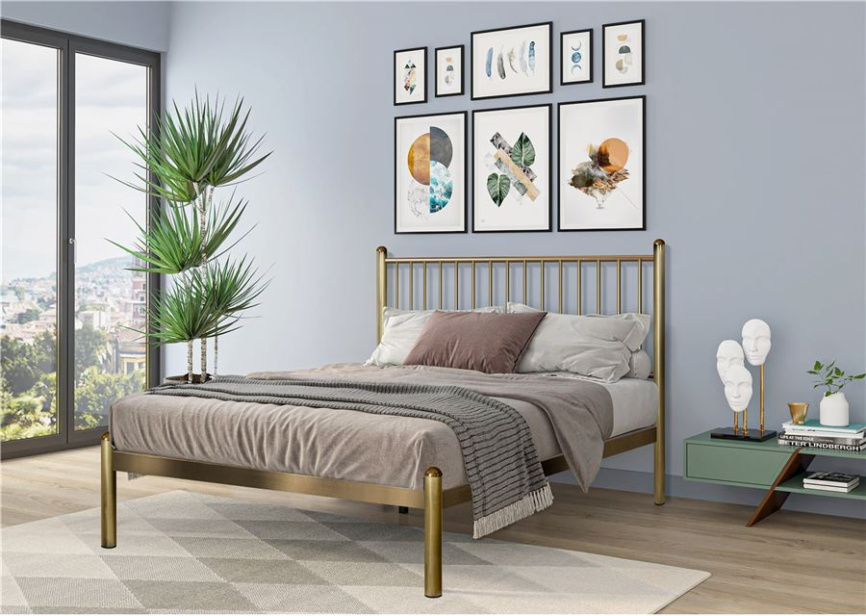 Кровать АРЗУ (160х200/металлическое основание) Бронзовый металлик фото 1