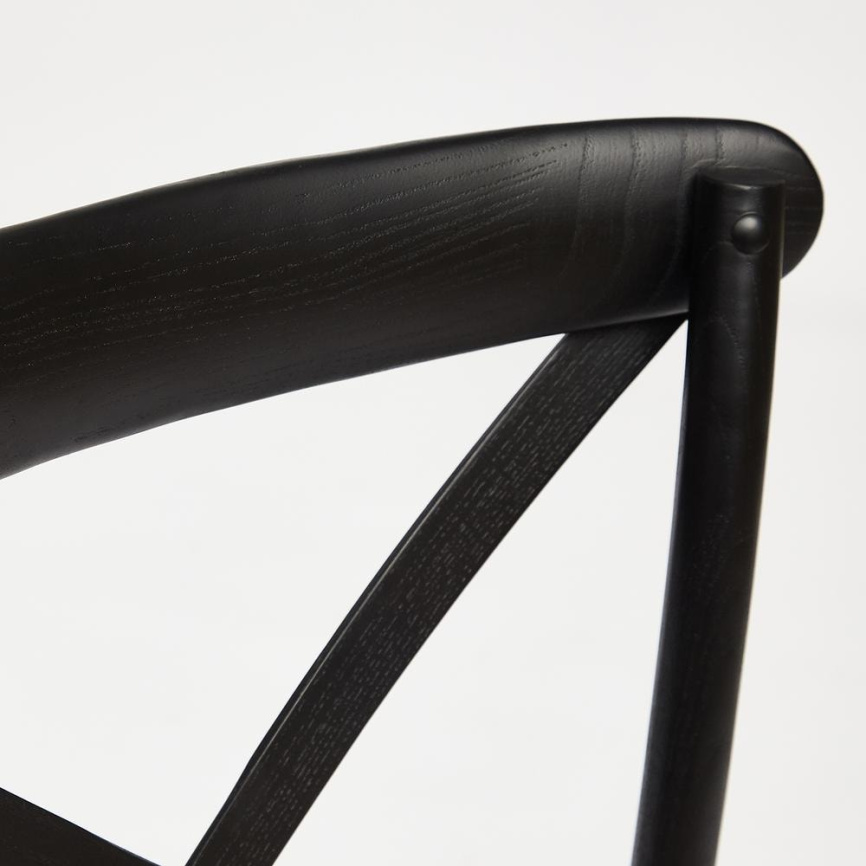 Стул CROSS (mod.CB2001) дерево вяз, 49.5*53.5*87, черный фото 5