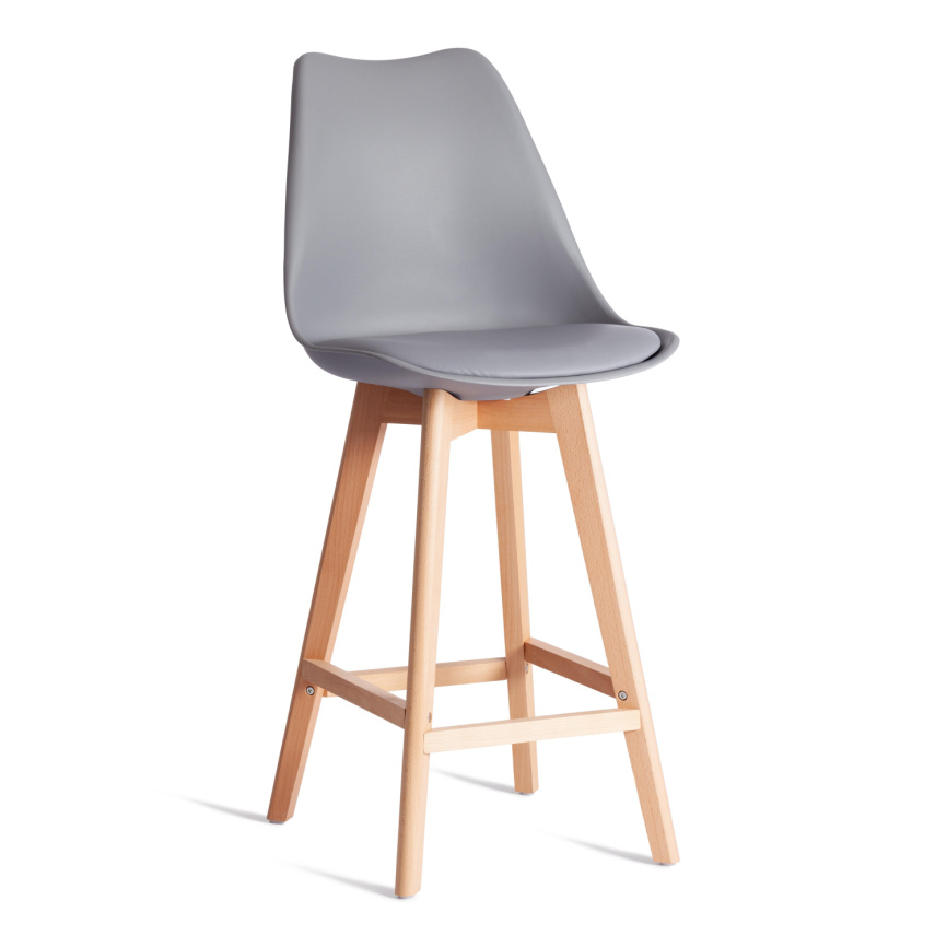 Стул барный TULIP BAR (mod. C1014H-1) / 1 шт. в упаковке пластик/дерево, 42 х 47,5 х 104 см, Grey (с фото 1