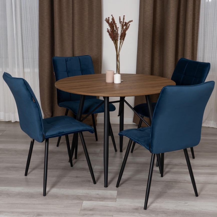 Стул обеденный Bari LT, велюр, Dark blue (темно-синий), 41х55х89 см фото 10