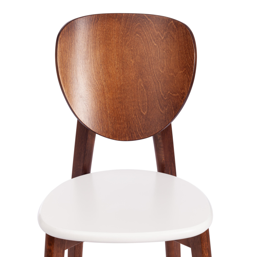 Стул Диамант/Diamante жесткое сиденье бук, 42х42х85см, коричневый/белый фото 6