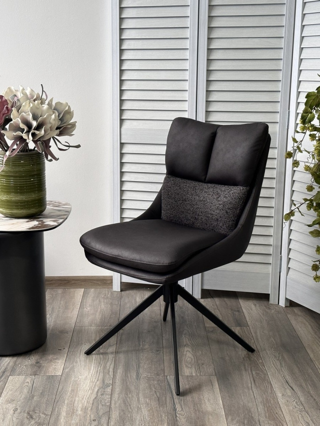 Стул ЛЕРОЙ (LEROY) 360 град. поворот, цвет СЕРЫЙ Maison 99# / OTE COBBLE 457 / черный, ®DISAUR фото 7