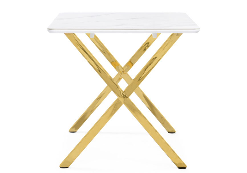Керамический стол Селена 3 160х90х77 белый мрамор / золото фото 3