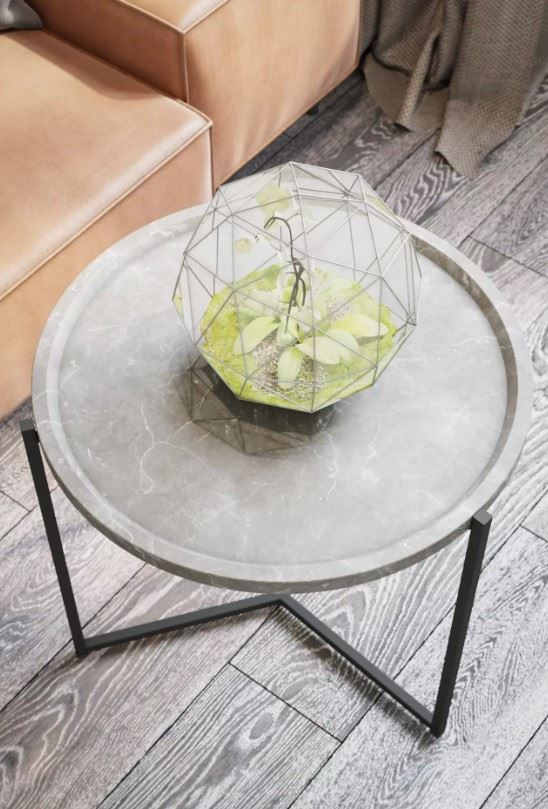 Стол  журнальный Бруно (Серый мрамор) фото 3