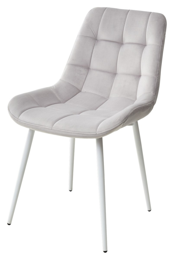 Стул ХОФМАН, цвет H-09 Светло-серый, велюр / белый каркас М-City фото 1