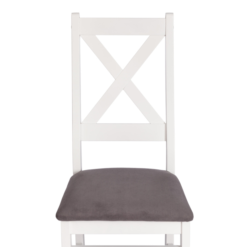 Стул Кроссман/Crossman Нью, Многослойный березовый шпон, белый/велюр темно-серый фото 3