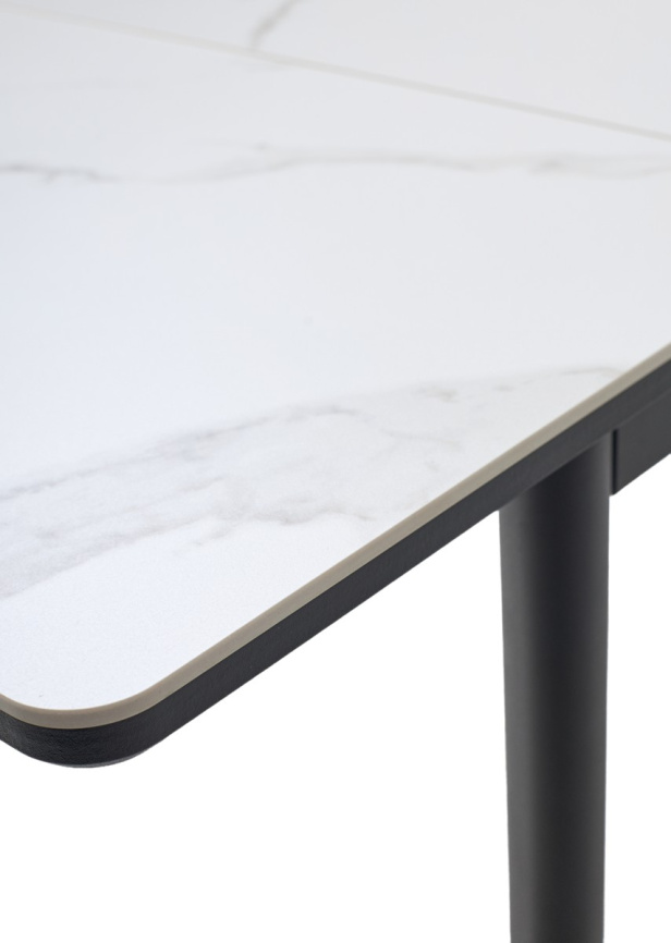 Стол ТЕТ-А-ТЕТ 90 цвет Белый мрамор, керамика / Черный каркас фото 9