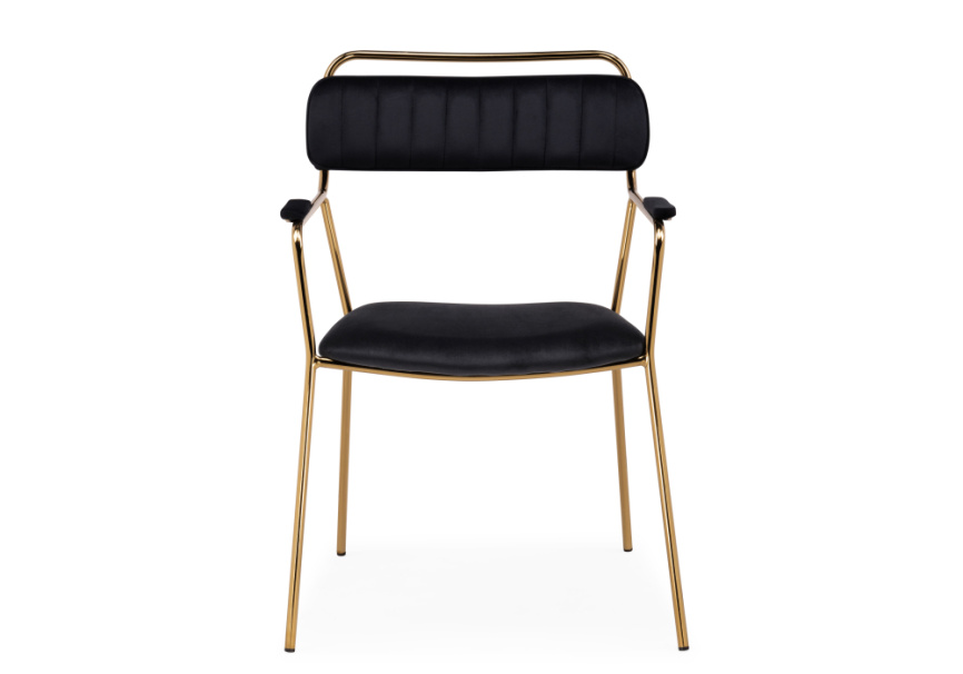 Стул на металлокаркасе Aspen black / gold фото 2