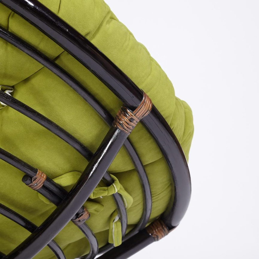 Кресло-качалка Папасан/Papasan (W 23/01 B) /с подушкой/ 115х78х104см, античный черно-коричневый, фло фото 10