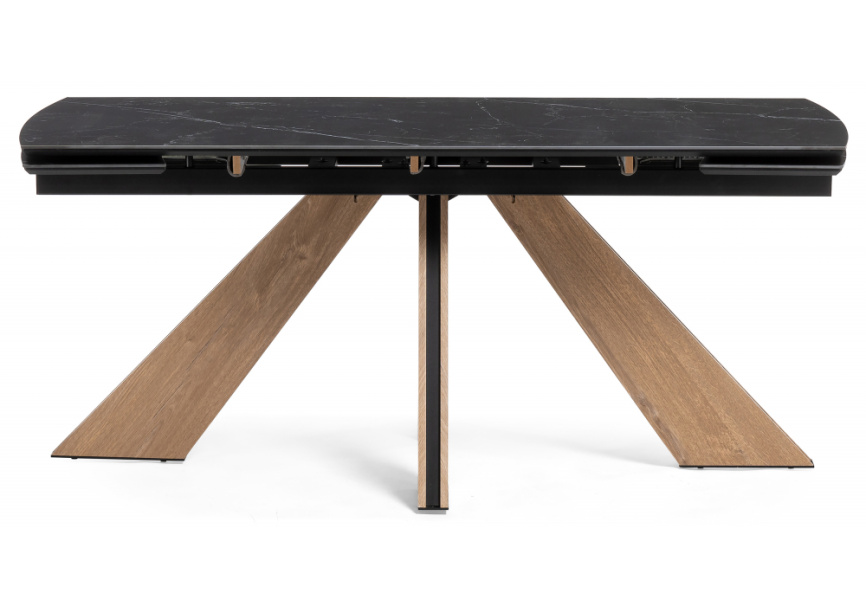 Керамический стол Шаннон 180(240)х90х79 черный мрамор / дуб монтана фото 2