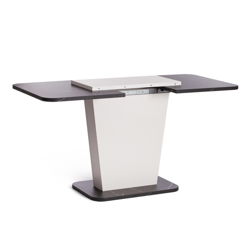 Стол обеденный раздвижной Гент/Gent ЛДСП, 110-145х68,6х75,5см, мрамор блэк роял/белый фото 6