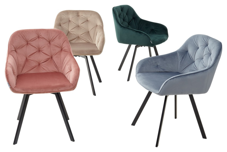 Стул GALE 360 град. поворот. BLUVEL-40 BEIGE, велюр/ черный каркас, М-City фото 4