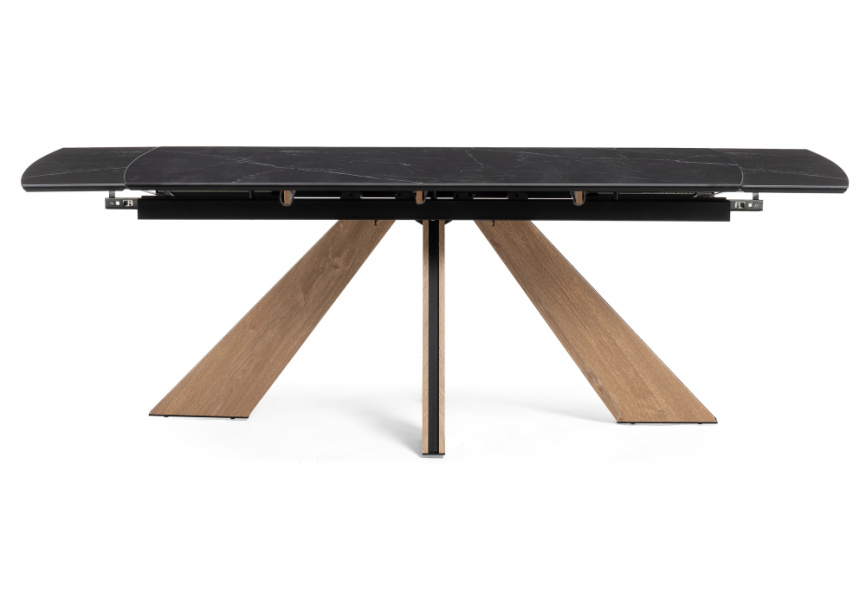 Керамический стол Шаннон 180(240)х90х79 черный мрамор / дуб монтана фото 3