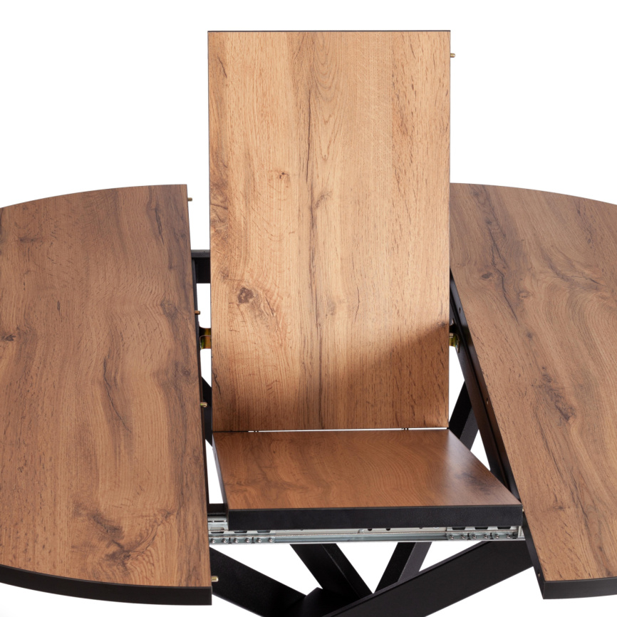 Стол обеденный Манзана/Manzana ЛДСП/HPL/металл, 100-130х100х75см, дуб вотан/чёрный фото 12