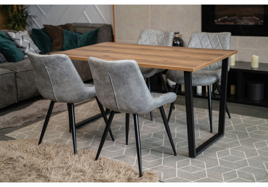 Стол деревянный Лота Лофт 120x75 дуб крафт табачный / черный матовый фото 5