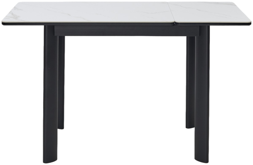 Стол ТЕТ-А-ТЕТ 90 цвет Белый мрамор, керамика / Черный каркас фото 3