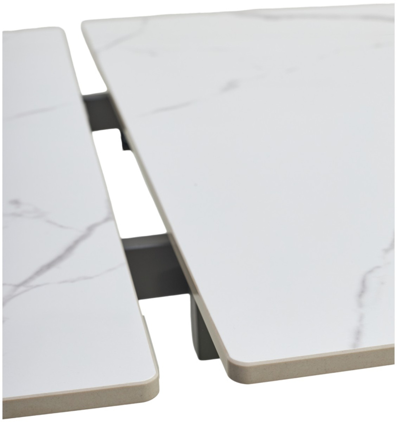Стол ESTEBIO 160 GLOSS STATUARIO WHITE SOLID CERAMIC / Серый металлик, ®DISAUR фото 12