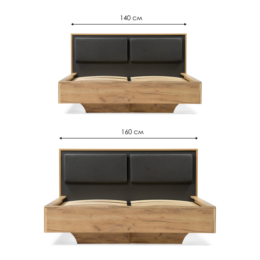 Кровать Клауд 140х200 парящая дуб крафт золотой / антрацит фото 14