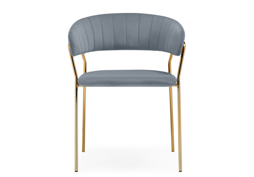 Стул на металлокаркасе Kamelia 1 gray / gold фото 2