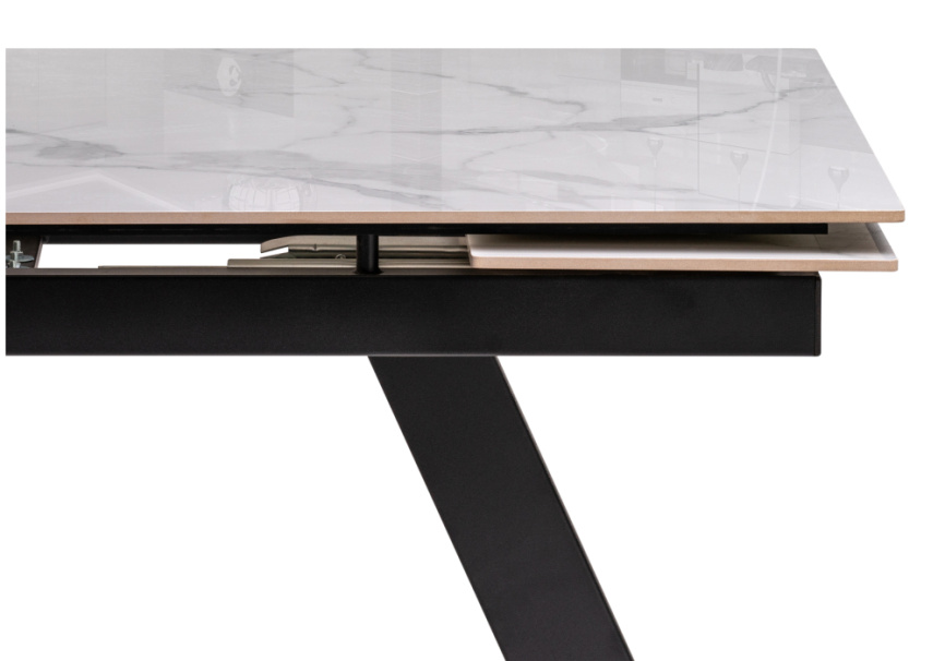 Керамический стол Невис 140(200)х80х76 creto statuario cara polished / черный фото 7