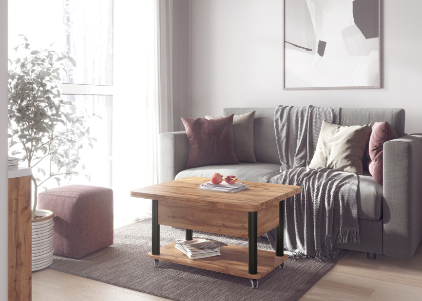 Стол-трансформер Дебют 3, Дуб вотан/Ножки чёрные фото 5