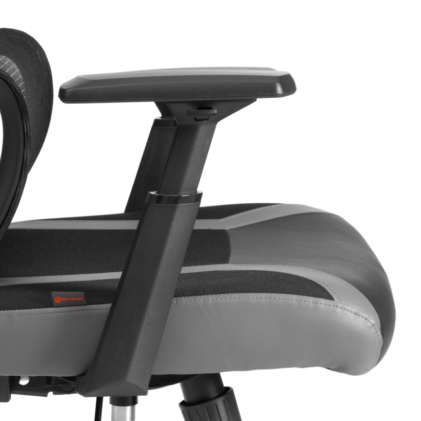 Кресло iCobra ткань / иск. кожа, черный / серый, 70х70х125 см фото 10