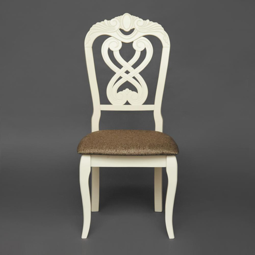 Стул Андромеда/Andromeda дерево гевея, 47х55,5х107см, слоновая кость, ткань коричневая фото 7