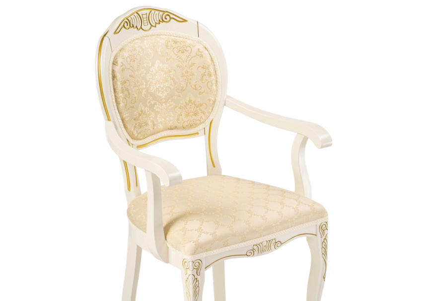 Стул деревянный Лауро патина золото / бежевый фото 5