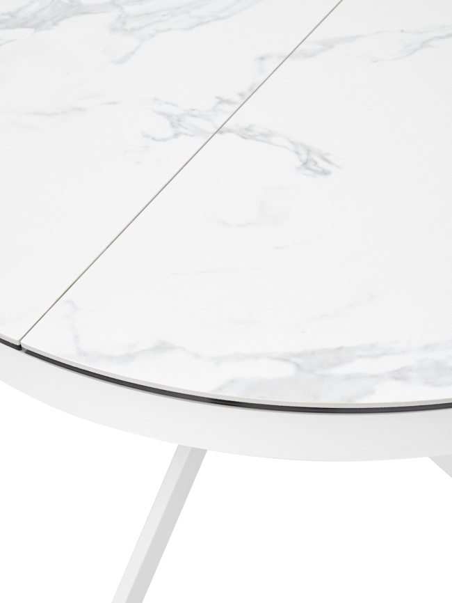 Стол TRENTO 120 HIGH GLOSS STATUARIO Белый мрамор глянцевый, керамика/ белый каркас, ®DISAUR фото 9